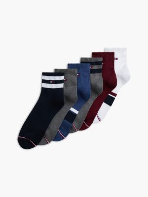 Stripe Mix Sport Quarter-Top Sock 6-Pack, Navy Blue Multi