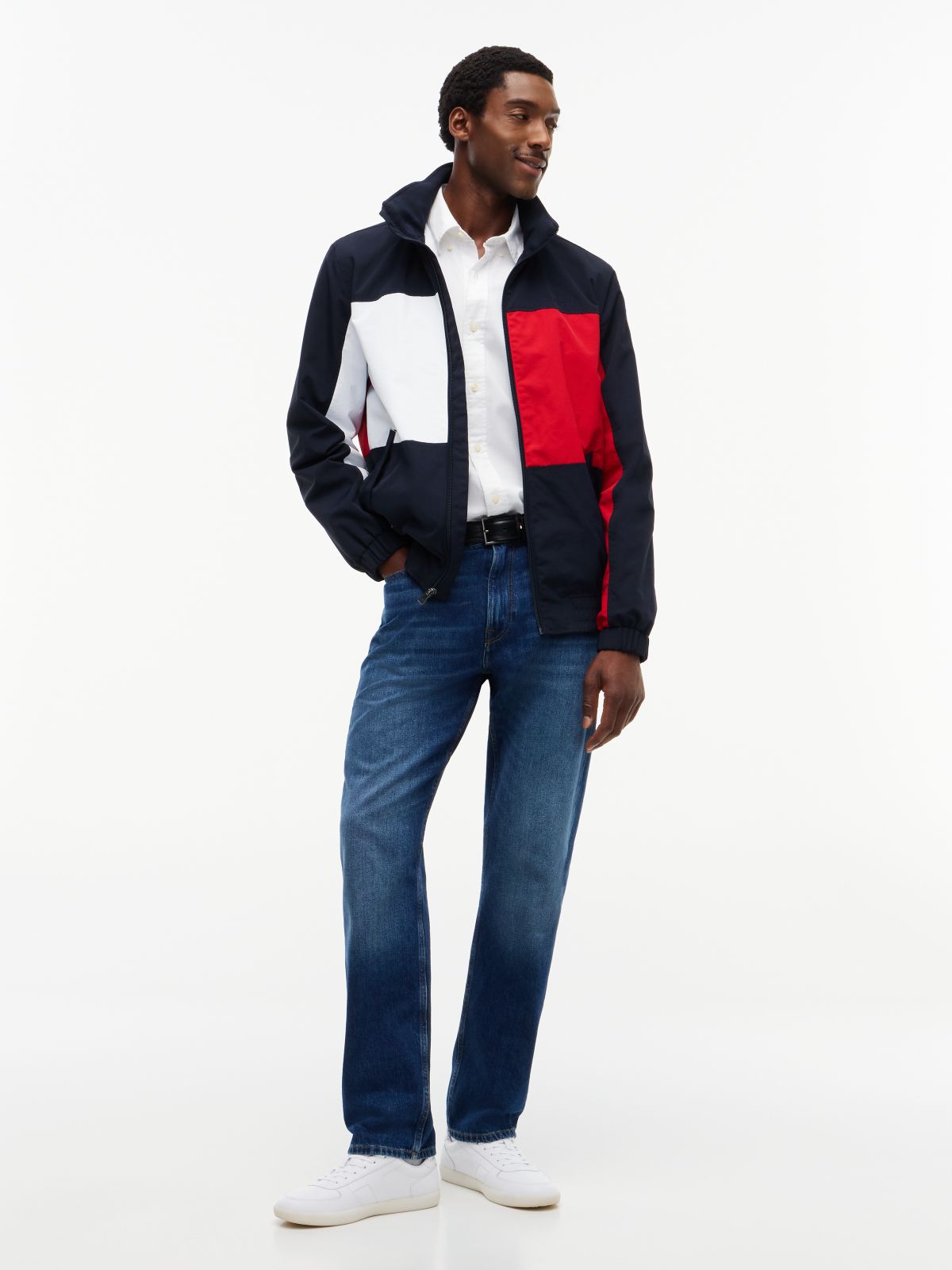 Water-Repellent Flag Logo Regatta Jacket — Navy Blue