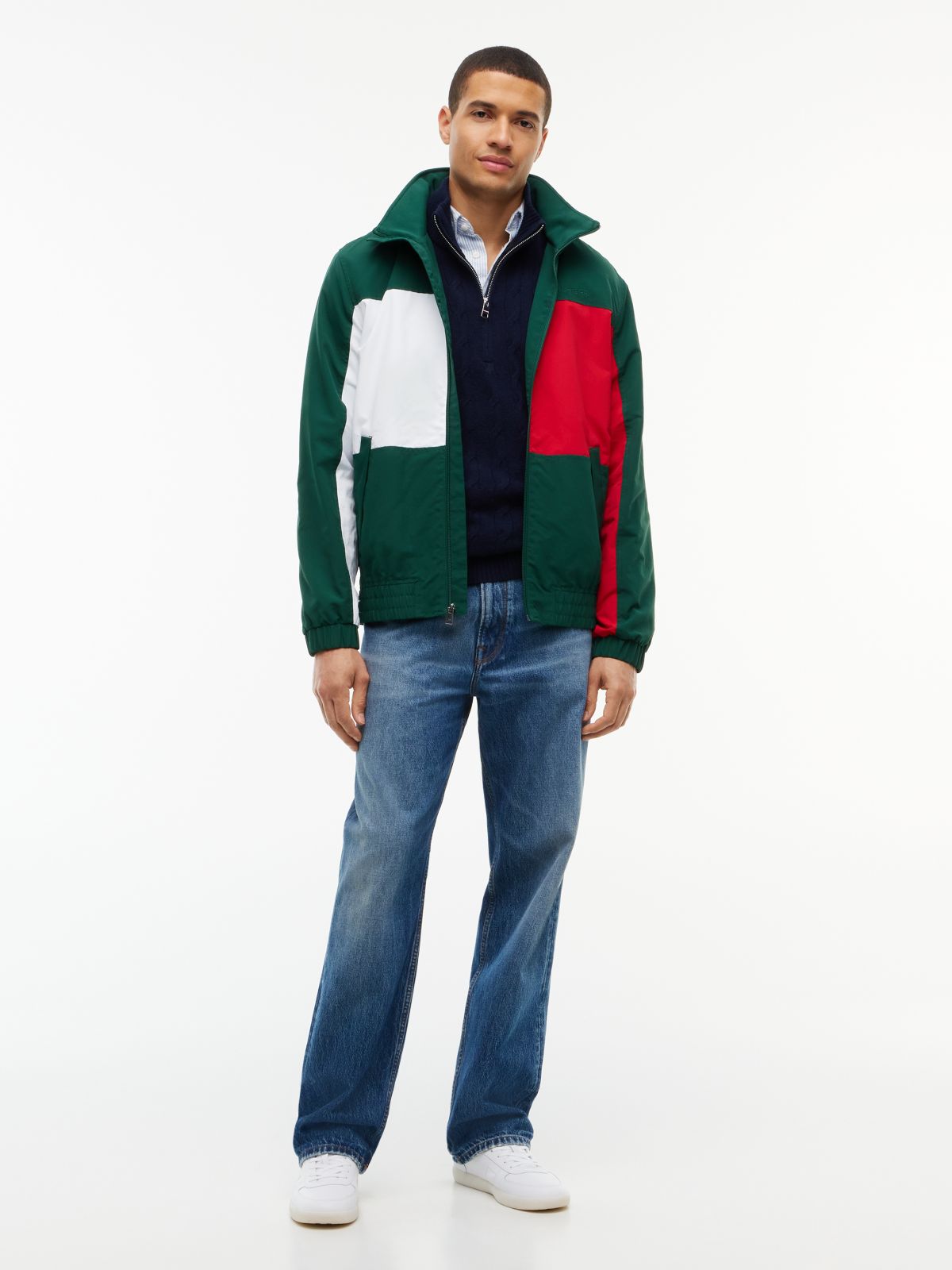 Water-Repellent Flag Logo Regatta Jacket — Ornamental Green
