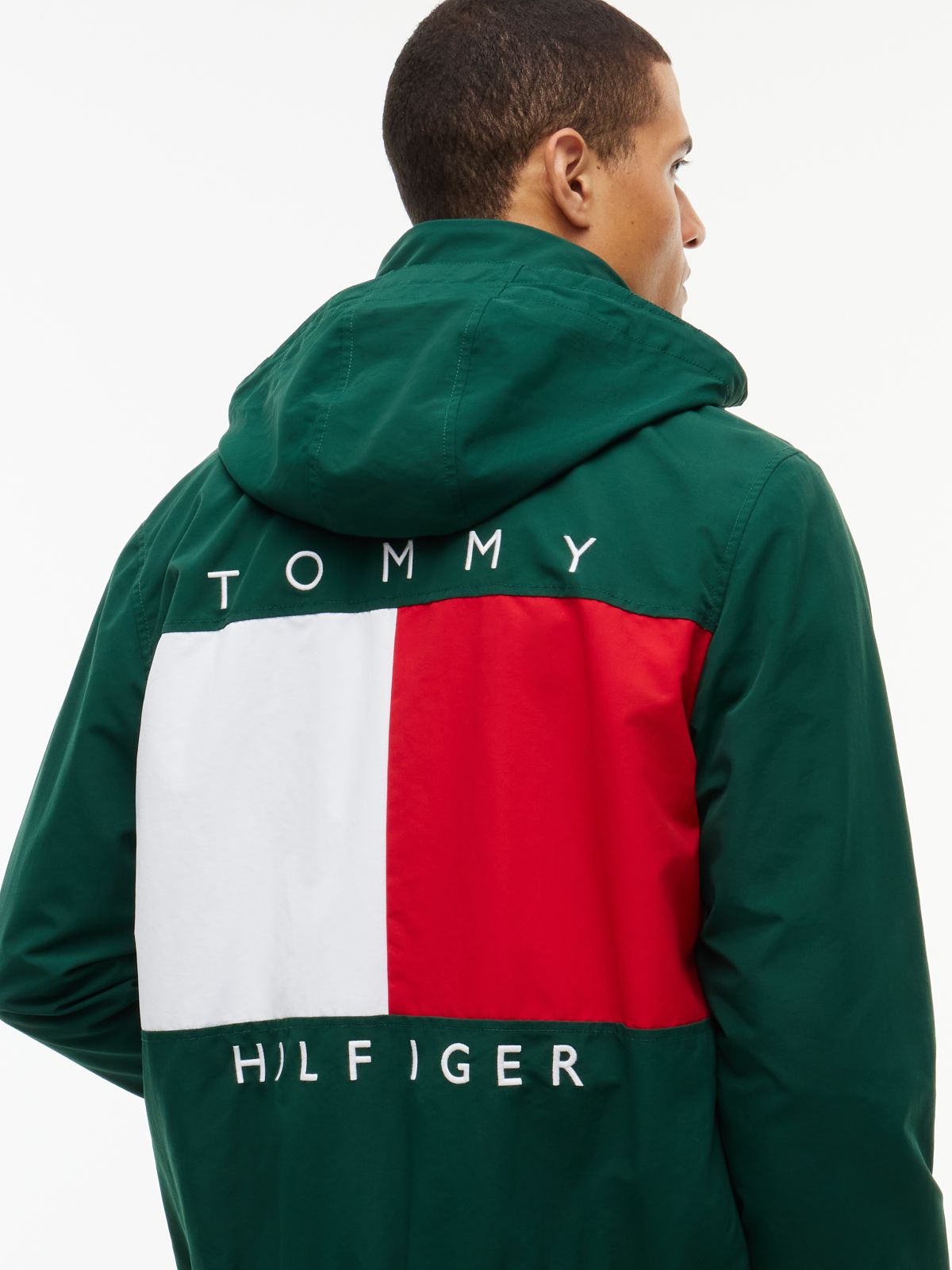 Water-Repellent Flag Logo Regatta Jacket — Ornamental Green