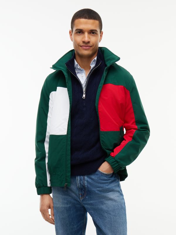 Water-Repellent Flag Logo Regatta Jacket — Ornamental Green