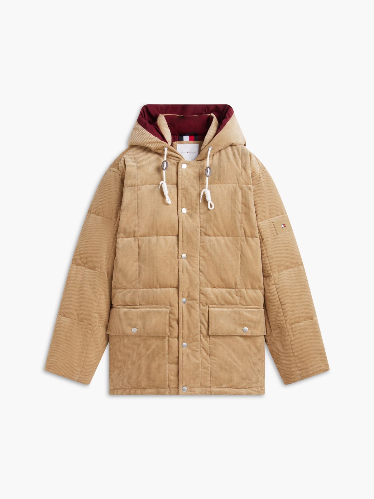 Corduroy Lightweight Puffer Jacket — Khaki