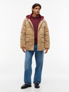 Corduroy Lightweight Puffer Jacket — Khaki 2