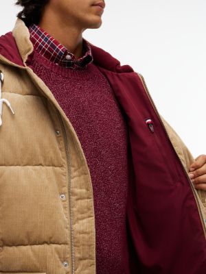 Мужская куртка Tommy Hilfiger Corduroy Lightweight Puffer, цвет: Хаки — фото 4