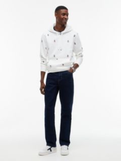 Allover Embroidered Crest Hoodie — Ecru 2