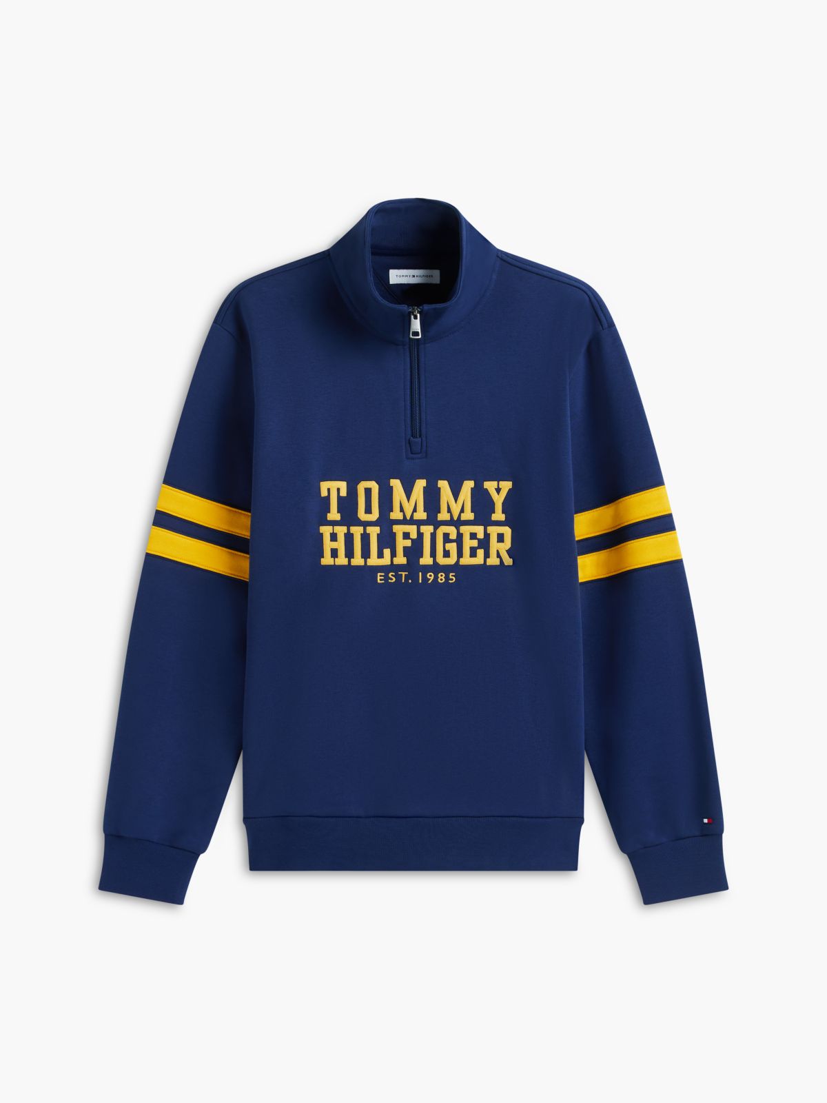 Varsity Stripe Quarter-Zip Sweatshirt — Preppy Navy
