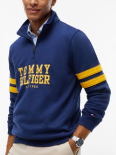 Varsity Stripe Quarter-Zip Sweatshirt — Preppy Navy 3