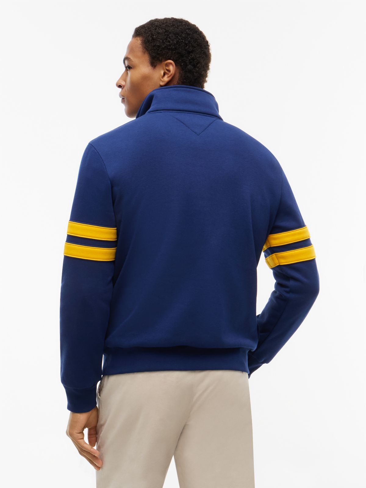 Varsity Stripe Quarter-Zip Sweatshirt — Preppy Navy