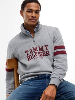 Мужские худи Tommy Hilfiger Varsity Stripe Quarter-Zip Sweatshirt — фото 3