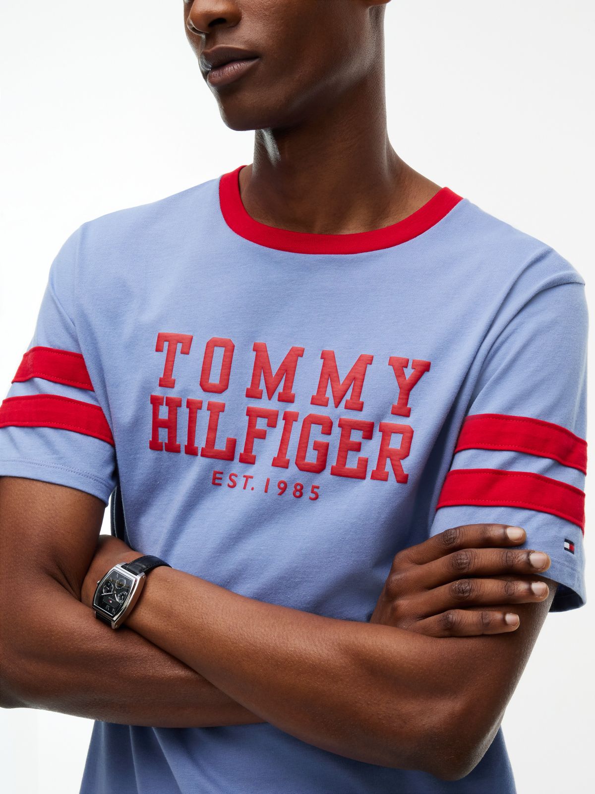 Varsity Logo Stripe T-Shirt — Washed Ink