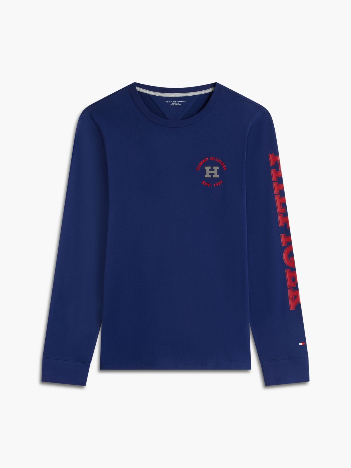 Long-Sleeve Hilfiger Logo T-Shirt — Preppy Navy