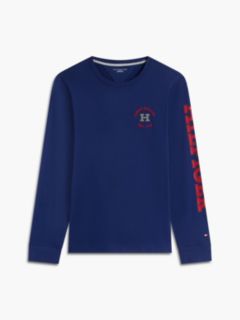 Long-Sleeve Hilfiger Logo T-Shirt — Preppy Navy 5