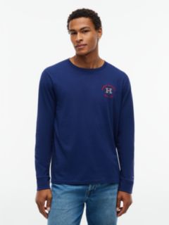 Long-Sleeve Hilfiger Logo T-Shirt — Preppy Navy 1
