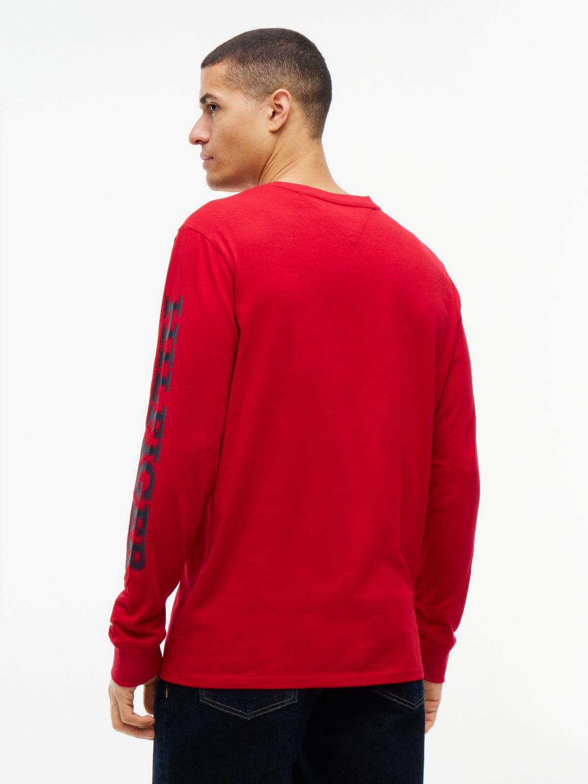 Long-Sleeve Hilfiger Logo T-Shirt — Medium Red