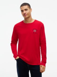 Long-Sleeve Hilfiger Logo T-Shirt — Medium Red 1