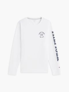 Long-Sleeve Hilfiger Logo T-Shirt — White 5