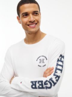 Long-Sleeve Hilfiger Logo T-Shirt — White 3