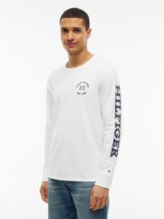 Long-Sleeve Hilfiger Logo T-Shirt — White 1