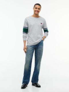 Long-Sleeve Varsity Block Stripe T-Shirt — Grey Heather 2