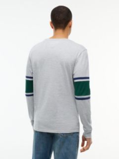 Long-Sleeve Varsity Block Stripe T-Shirt — Grey Heather 4