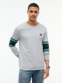 Long-Sleeve Varsity Block Stripe T-Shirt — Grey Heather 1