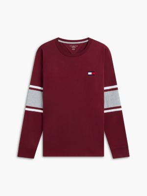 Мужская футболка Tommy Hilfiger Long-Sleeve Varsity Block Stripe, цвет: Бордовый — фото 5