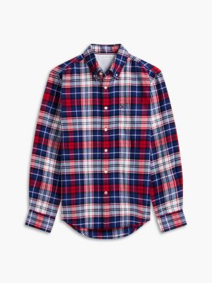 Мужская рубашка Tommy Hilfiger Regular Fit Plaid Flannel, цвет: Тёмно-синий — фото 5