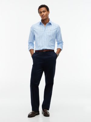 Мужская рубашка Tommy Hilfiger Regular Fit Striped, цвет: Синий — фото 2