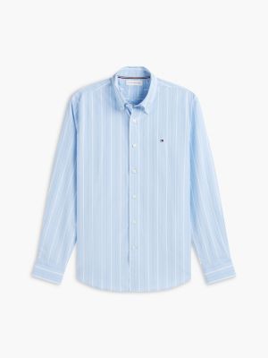 Мужская рубашка Tommy Hilfiger Regular Fit Striped, цвет: Синий — фото 5