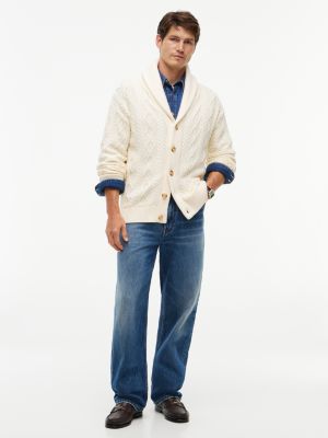 Мужской кардиган Tommy Hilfiger Signature Stripe Cable Knit, цвет: Кремовый — фото 2