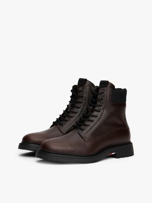 Мужские ботинки Tommy Hilfiger Water-Repellent Leather Lace-Up Boot, цвет: Какао — фото 2