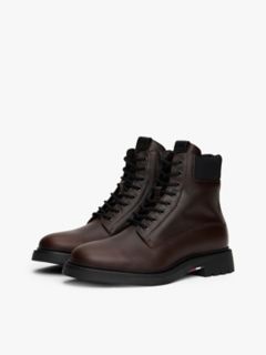 Water-Repellent Leather Lace-Up Boot — Cocoa 2