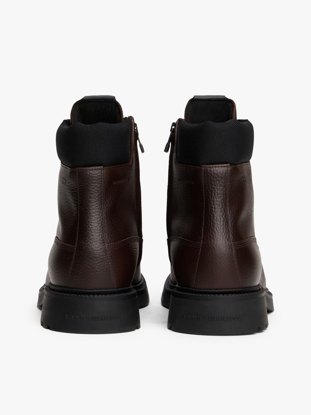 Water-Repellent Leather Lace-Up Boot — Cocoa