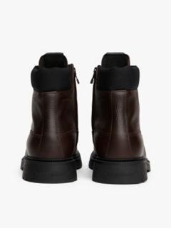 Water-Repellent Leather Lace-Up Boot — Cocoa 4