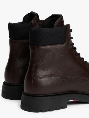 Мужские ботинки Tommy Hilfiger Water-Repellent Leather Lace-Up Boot, цвет: Какао — фото 6