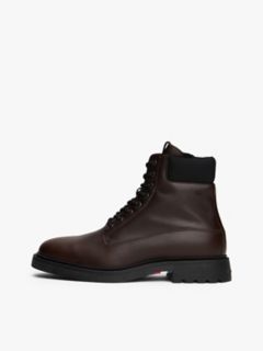 Water-Repellent Leather Lace-Up Boot — Cocoa 7