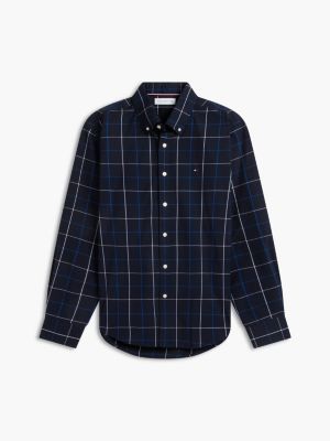 Мужская рубашка Tommy Hilfiger Regular Fit Windowpane, цвет: Тёмно-синий — фото 5