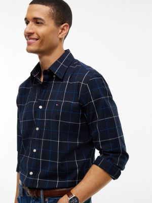 Мужская рубашка Tommy Hilfiger Regular Fit Windowpane, цвет: Тёмно-синий — фото 3