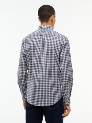 Мужская рубашка Tommy Hilfiger Regular Fit Mini Check, цвет: Тёмно-синий клетчатый — фото 4