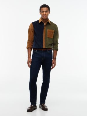 Мужская рубашка Tommy Hilfiger Regular Fit Colorblock Corduroy, цвет: Хаки — фото 2