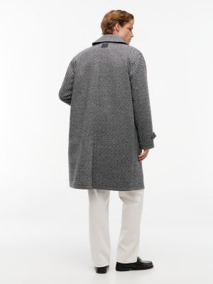 Мужское пальто Tommy Hilfiger Wool-Blend Car, цвет: Чёрный полосатый — фото 5