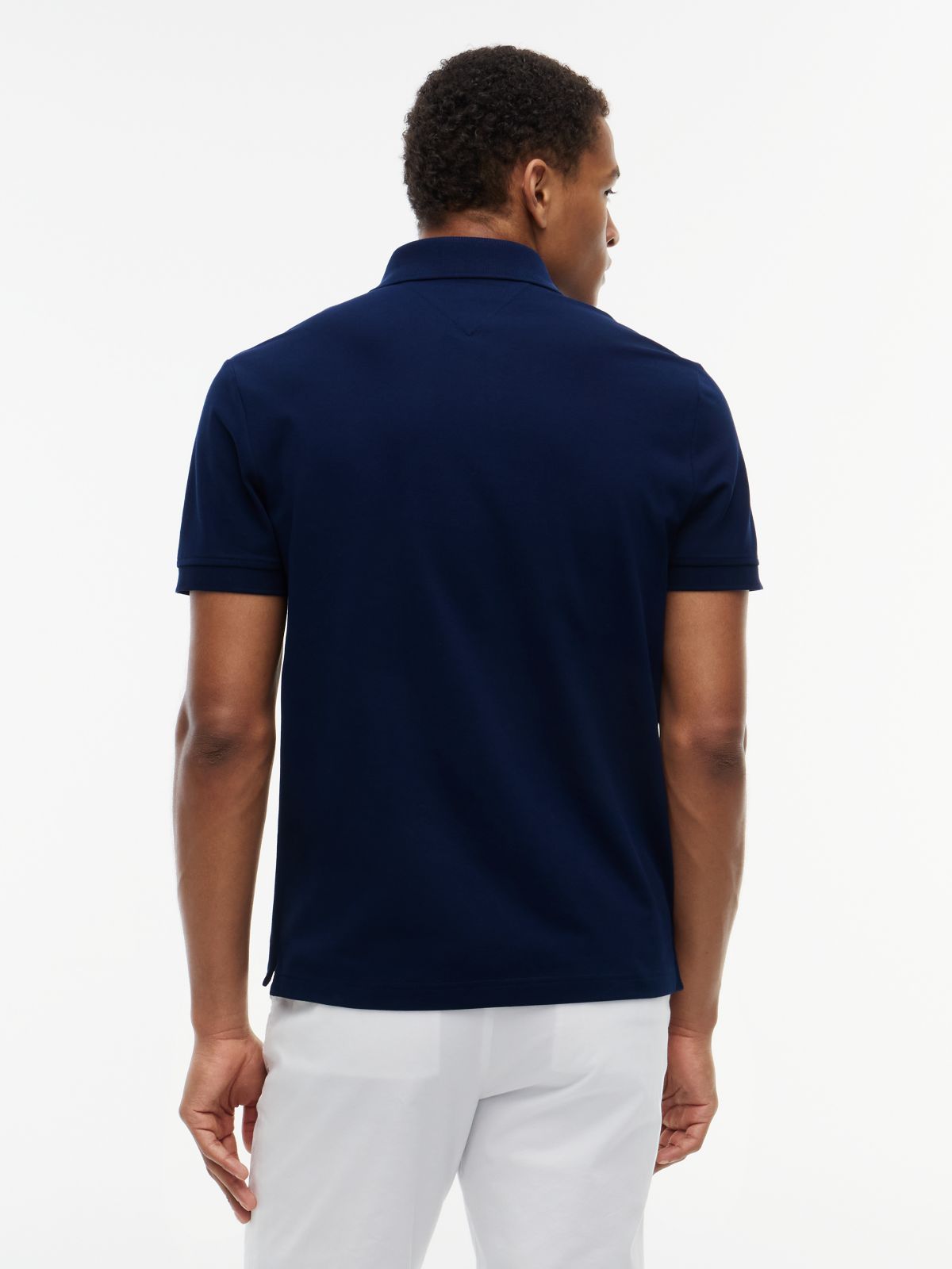 Regular Fit Signature Flag Stripe Polo — Light Navy