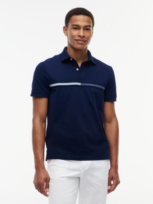 Regular Fit Signature Flag Stripe Polo, Light Navy