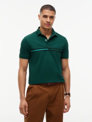 Regular Fit Signature Flag Stripe Polo, Ornamental Green