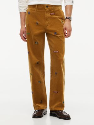 Relaxed Fit Allover Logo Corduroy Pant, Golden Brown