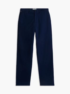 Мужские брюки Tommy Hilfiger Relaxed Fit Flannel-Lined Twill Chino, цвет: Карбоновый тёмно-синий — фото 5