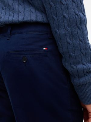 Мужские брюки Tommy Hilfiger Relaxed Fit Flannel-Lined Twill Chino, цвет: Карбоновый тёмно-синий — фото 3