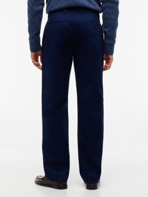 Мужские брюки Tommy Hilfiger Relaxed Fit Flannel-Lined Twill Chino, цвет: Карбоновый тёмно-синий — фото 4