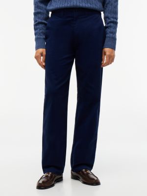 Relaxed Fit Flannel-Lined Twill Chino, Carbon Navy