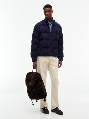Мужская куртка Tommy Hilfiger TH Performance Cable Knit Puffer, цвет: Тёмно-синий — фото 2